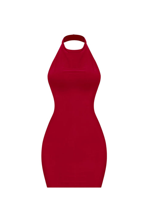 Tresser™ Sleeveless Halter Open Back Mini Bodycon Dress