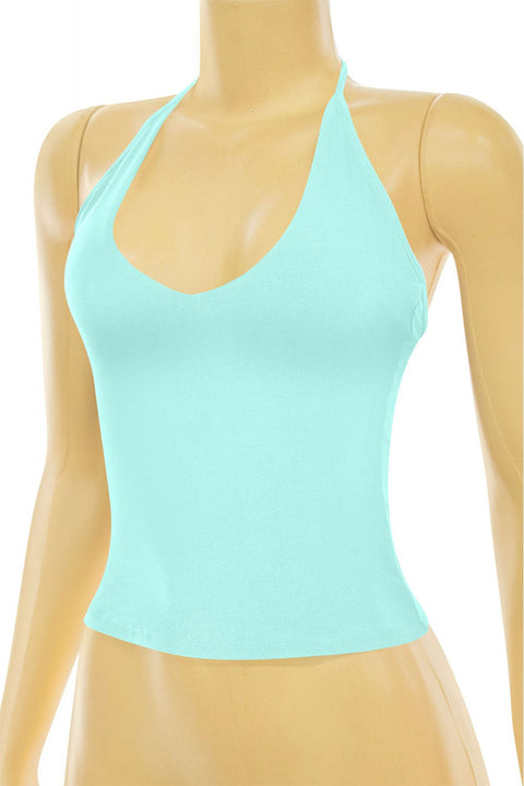 Tresser™ Sleeveless Self-Tie Halter Crop Top