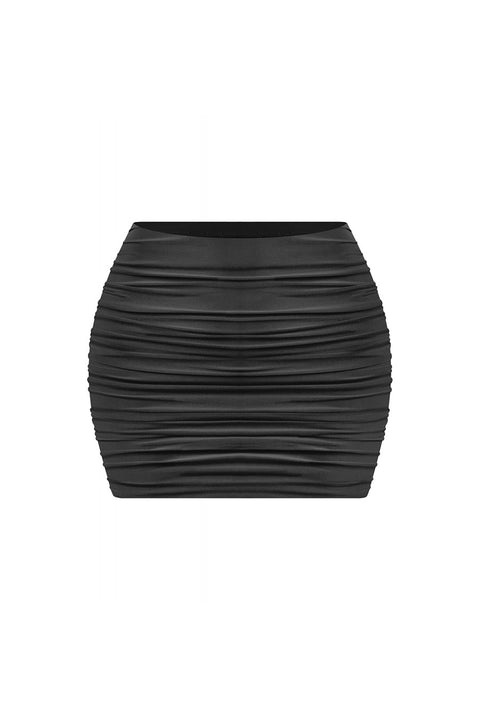 Tresser™ Basic High Waisted Ruched Double=Layered Mini Skirt