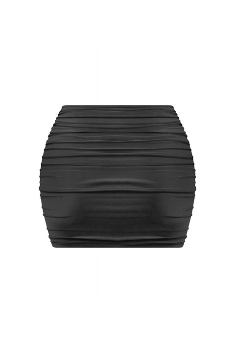 Tresser™ Basic High Waisted Ruched Double=Layered Mini Skirt