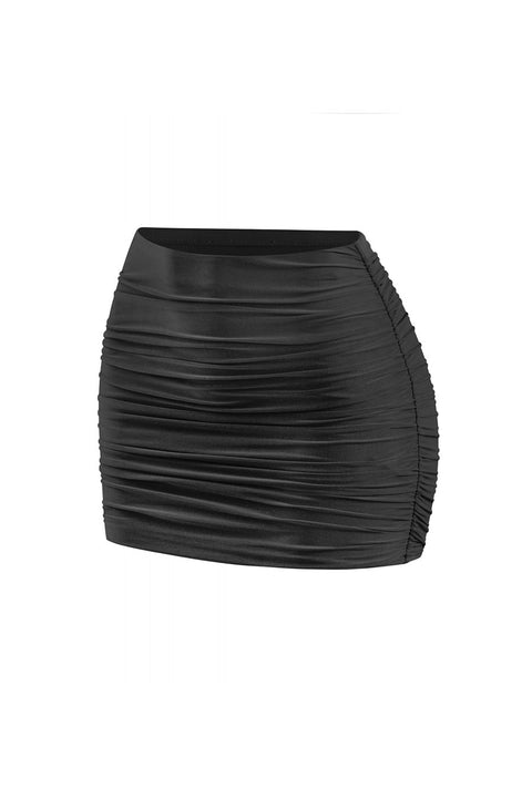 Tresser™ Basic High Waisted Ruched Double=Layered Mini Skirt
