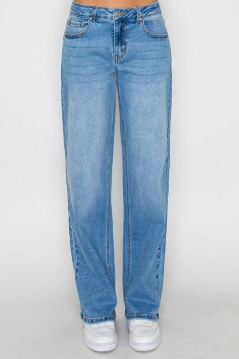 WAXJEAN Low Rise Basic Baggy Jean with Good Stretch
