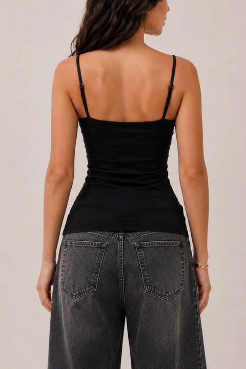 Basic Scoop Neck Built-In Bra Cami Top