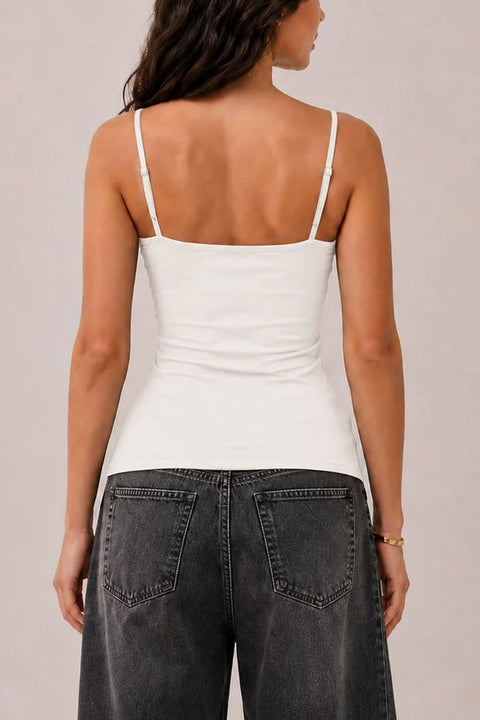 Basic Scoop Neck Built-In Bra Cami Top