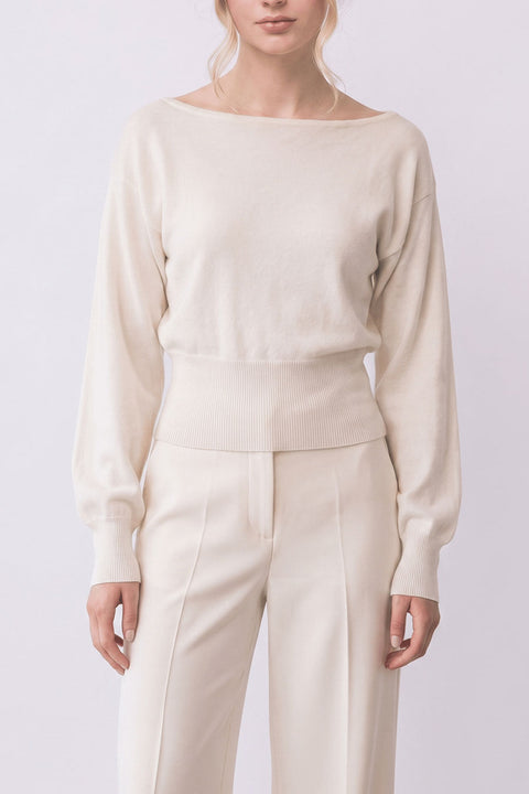 Effortlessly Chic Off-The-Shoulder Dolman Sleeve Sweater