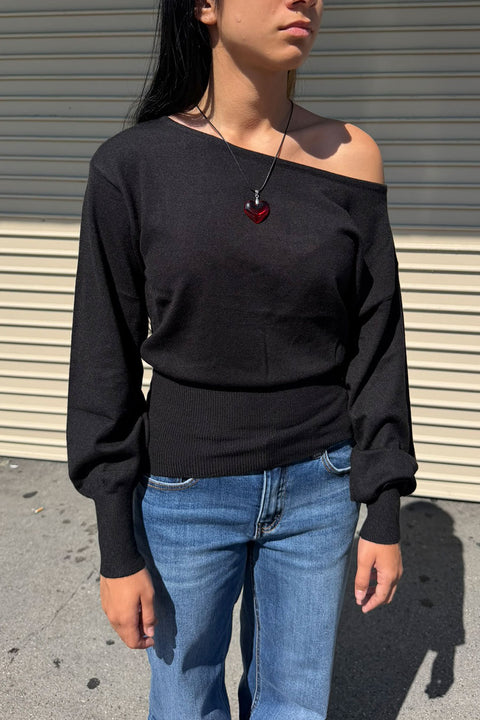 Effortlessly Chic Off-The-Shoulder Dolman Sleeve Sweater
