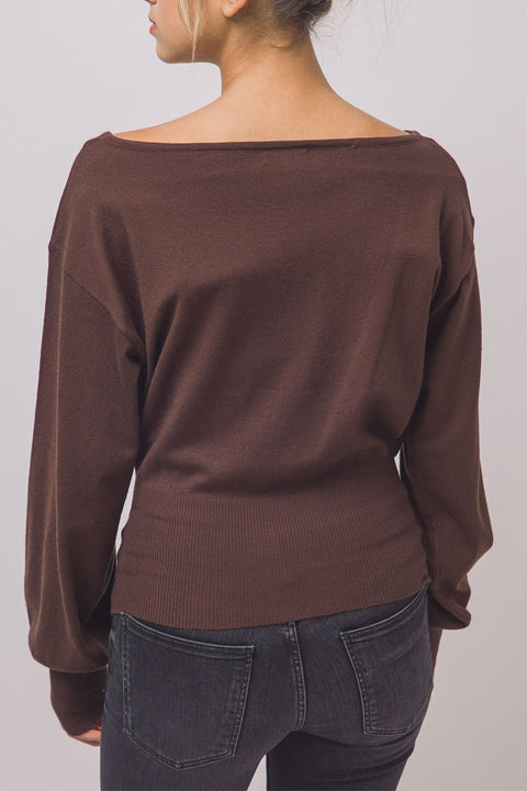 Effortlessly Chic Off-The-Shoulder Dolman Sleeve Sweater