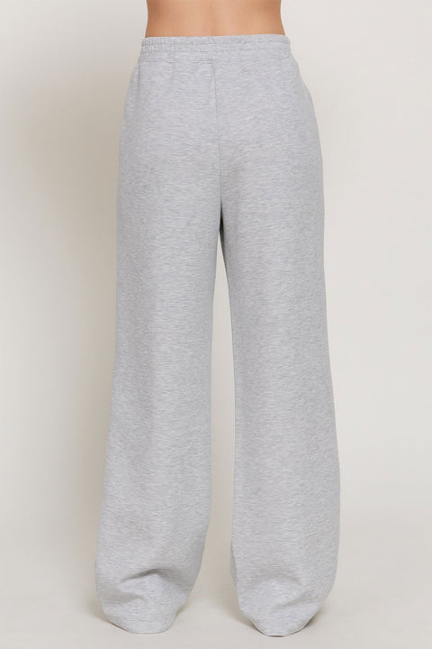 Soft Modal Scuba Wide Pants with Pintuck Detail