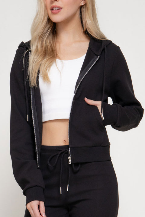 Basic Long Sleeve Hoodie Knit Jacket