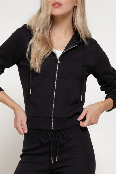 Basic Long Sleeve Hoodie Knit Jacket