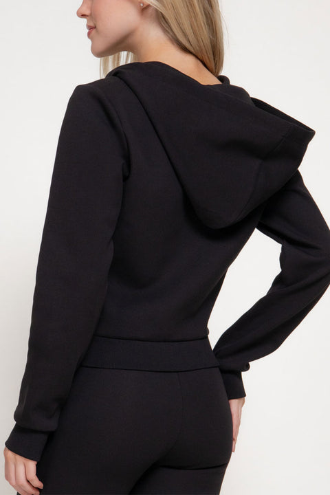 Basic Long Sleeve Hoodie Knit Jacket