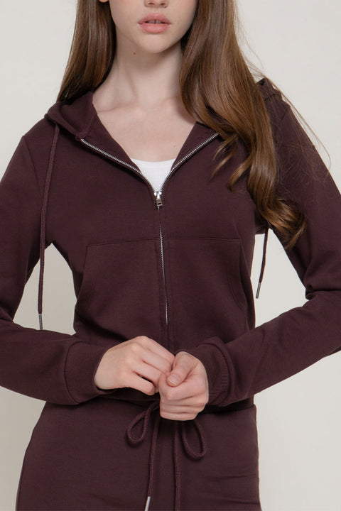Basic Long Sleeve Hoodie Knit Jacket