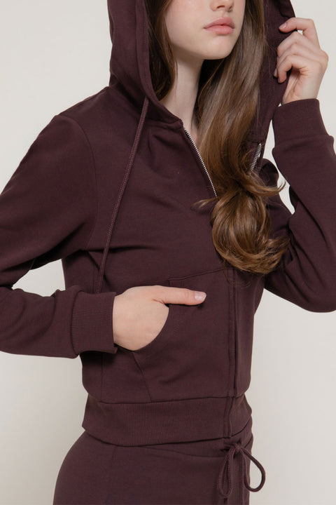 Basic Long Sleeve Hoodie Knit Jacket