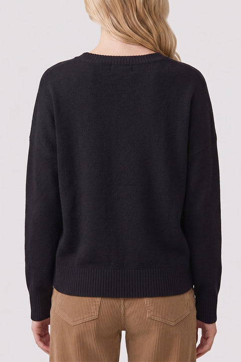 Oversized Relaxed Fit V-Neck Drop-Shoulder Sweater