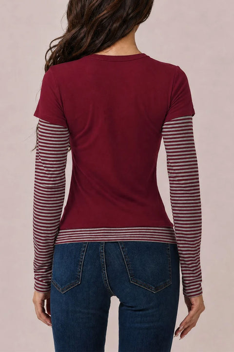 Y2K Grunge Overlay Striped Long Sleeve Under Shirts