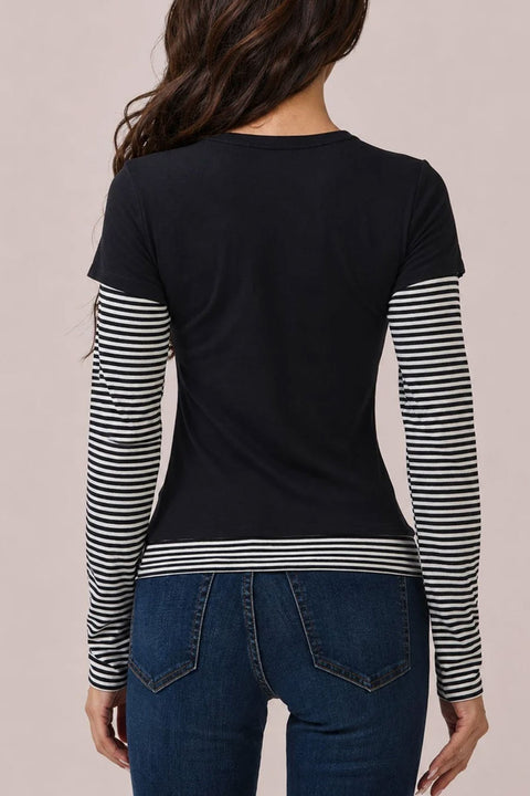 Y2K Grunge Overlay Striped Long Sleeve Under Shirts