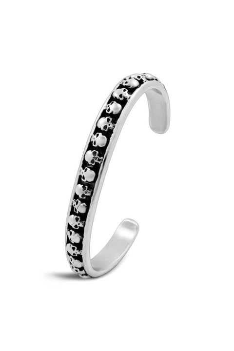 Y2K Gothic Skull Decorated Steel Bangle Bracelets