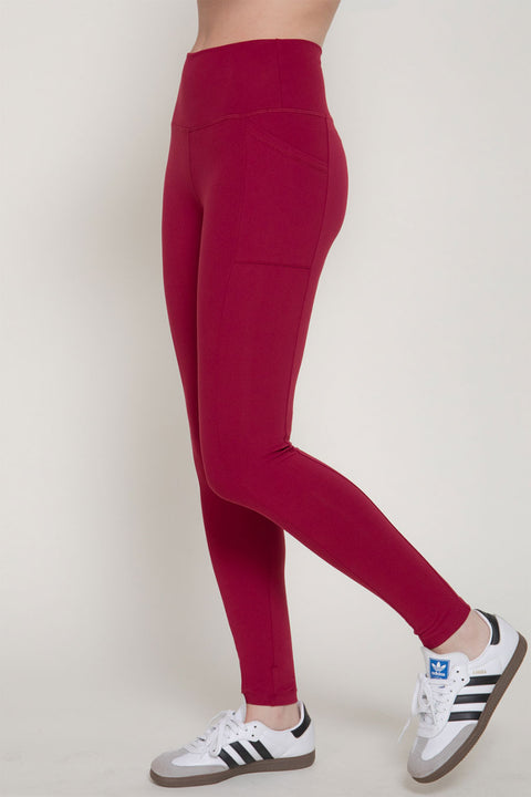 Basic Waist Band Workout Leggings with Side Pocket