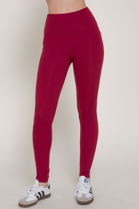 Basic Waist Band Workout Leggings with Side Pocket