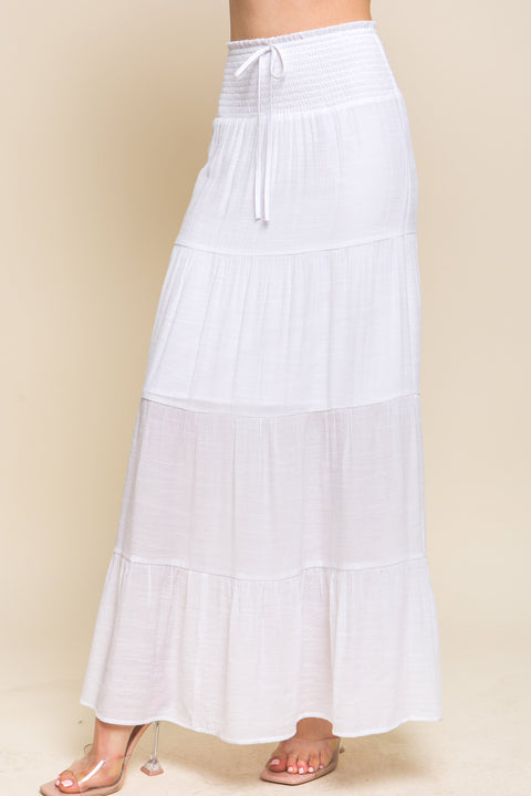 Smocked Tiered Maxi Skirt