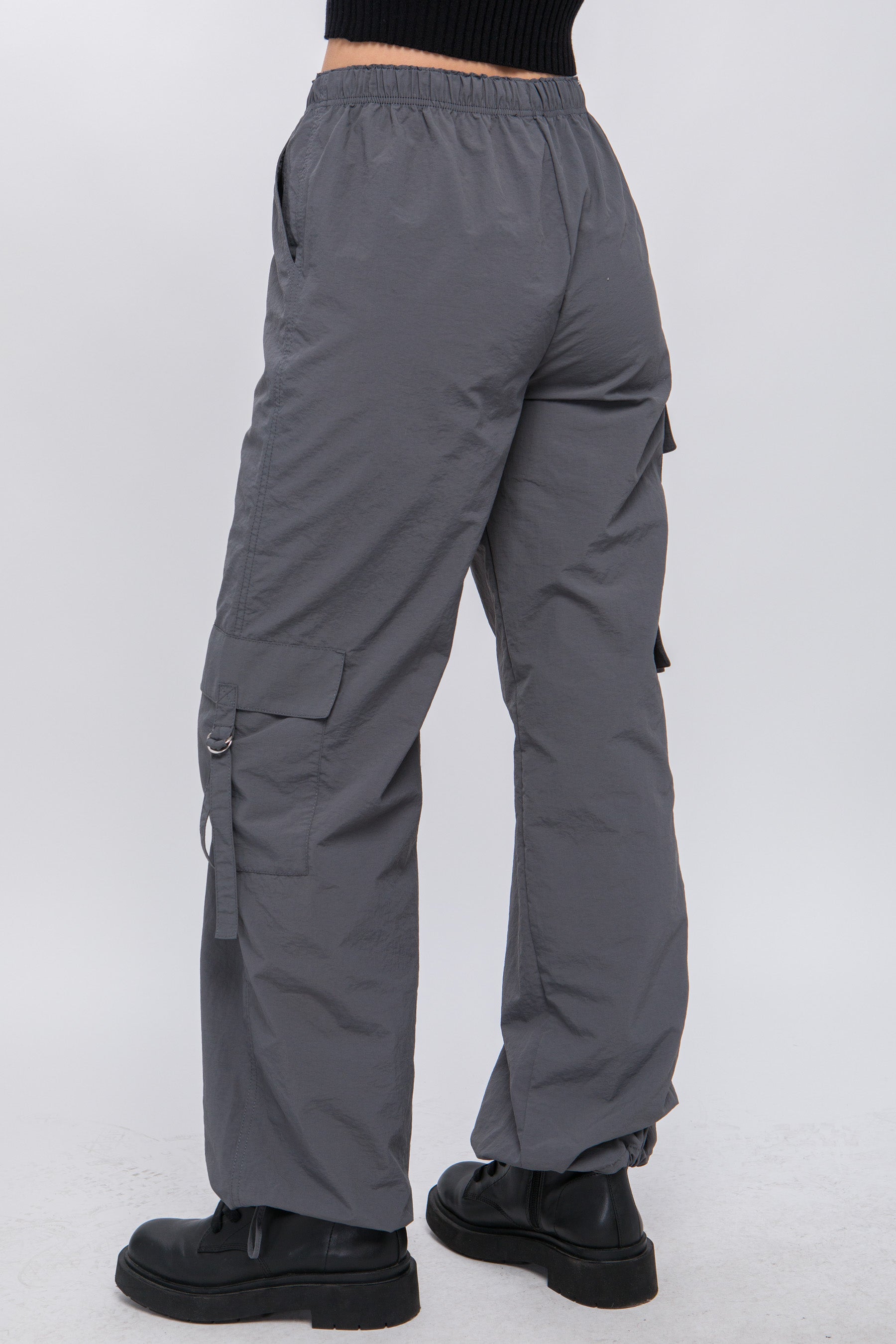 Y2K Cargo Parachute Pants With Latch Pocket Detail HyperBees