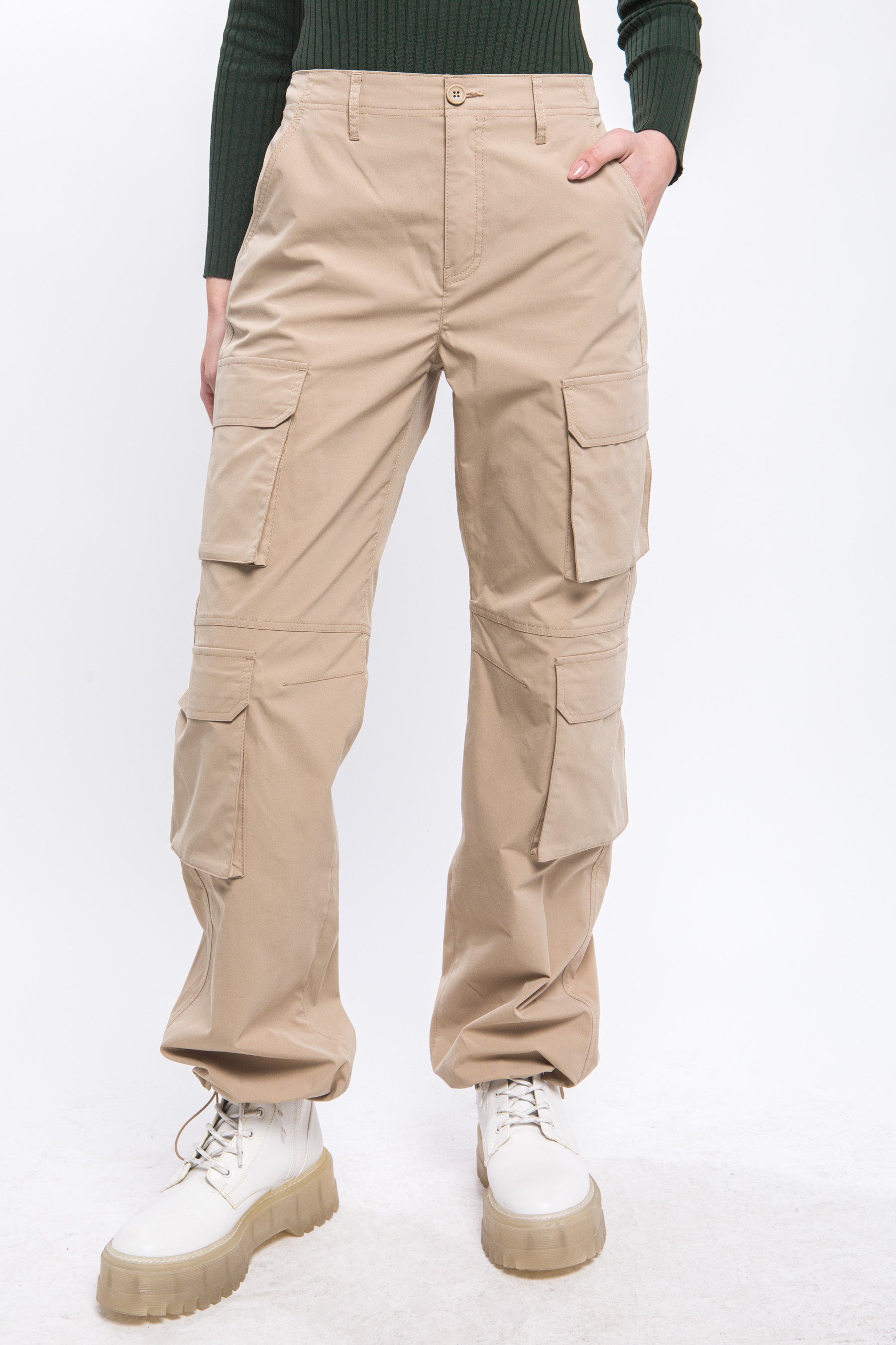 Y2K Cargo Pants With Button Closure And Side Pockets– HyperBees
