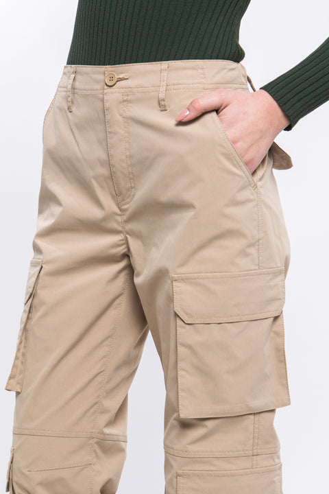 Y2K Cargo Pants With Button Closure And Side Pockets