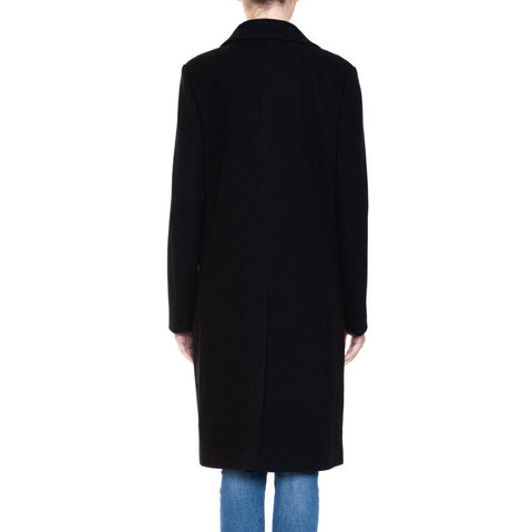 Notched Lapel Single Breasted Long Coat With Pocket