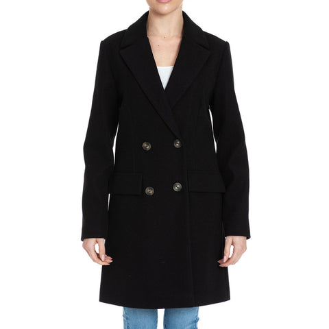 Notched Collar Double Breast Long Coat