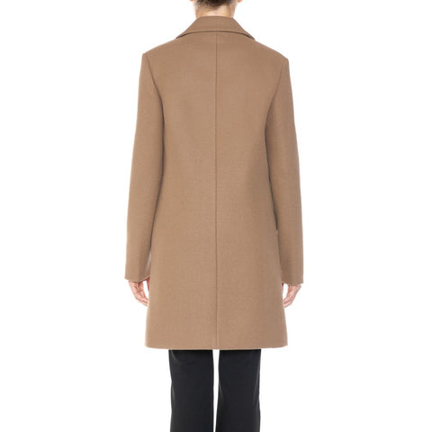Notched Collar Double Breast Long Coat