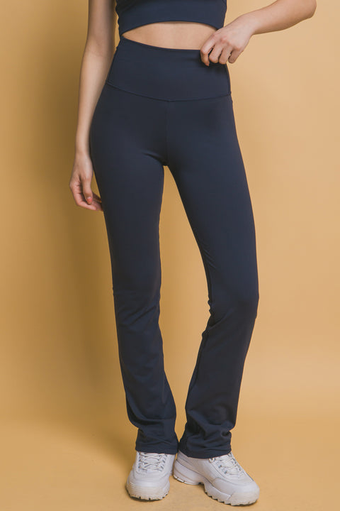Basic High Waist Flare Activewear Leggings