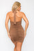 HyperBees Signature Ruched Bodycon Mini Halter Dress