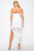Ruched Mesh Side Slit Summer Bodycon Long Maxi Dress