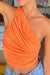 Silky Asymmetrical One Shoulder Ruched Tank Top