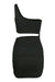 HyperBees Signature One Shoulder Cut Out Bodycon Mini Dress