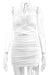 HyperBees Signature Ruched bandeau Halter Cut Out Bodycon Mini Dress