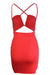 HyperBees Signature Ruched Halter Cut Out Bodycon Mini Dress