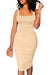 HyperBees Signature Ruched Bodycon Sleeveless Midi Dress