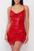 Sequin Cowl Neck Holiday Mini Dress