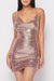 Sequin Cowl Neck Holiday Mini Dress