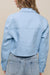 Denim Crop Jacket with Buttoned Front Pockets