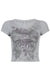 Y2K Grunge Rhinestone Print Short Sleeve T-Shirt