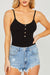 Knit Solid Button-Front Sleeveless Bodysuit